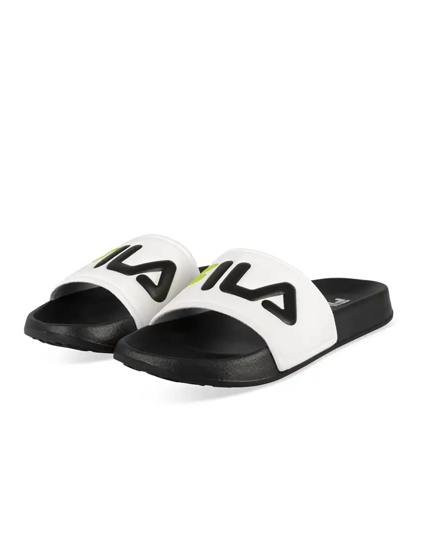 Chinelos Otranto Linear Kids White-Black-Acid Lime
