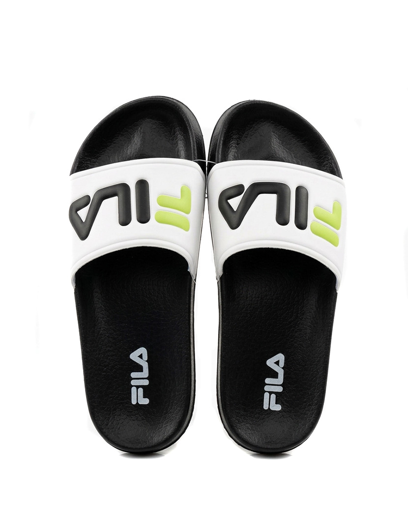 Chinelos Otranto Linear White-Black -Acid Lime