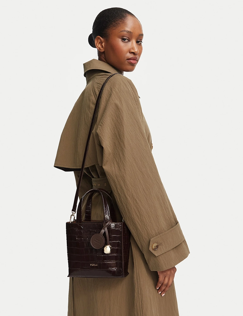 Divide It Mini Tote Bag, Brown