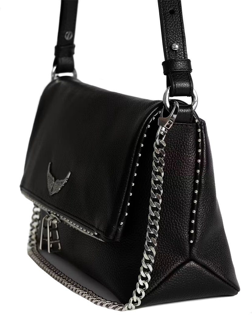 Rock Ii Grained Leather Studs Black