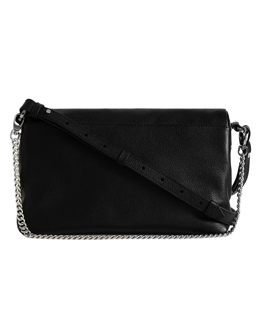 Rock Ii Grained Leather Studs Black