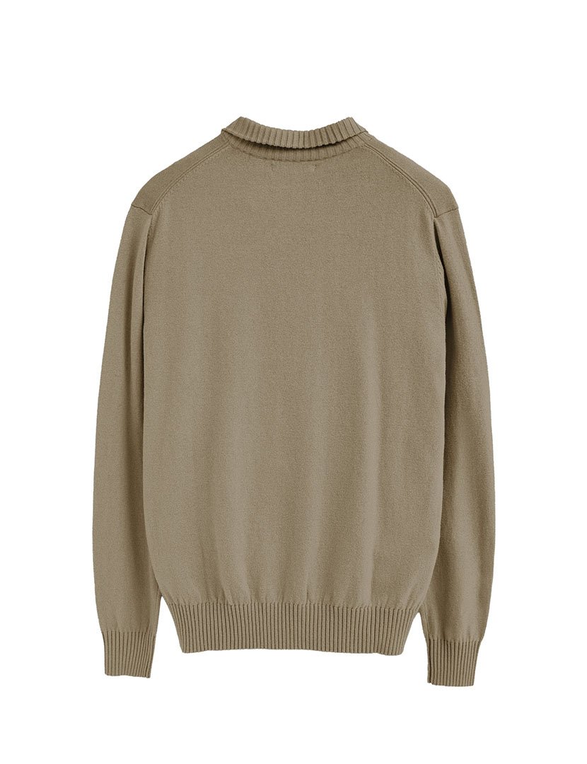 Camisola com meio fecho de lã GG12 Verde