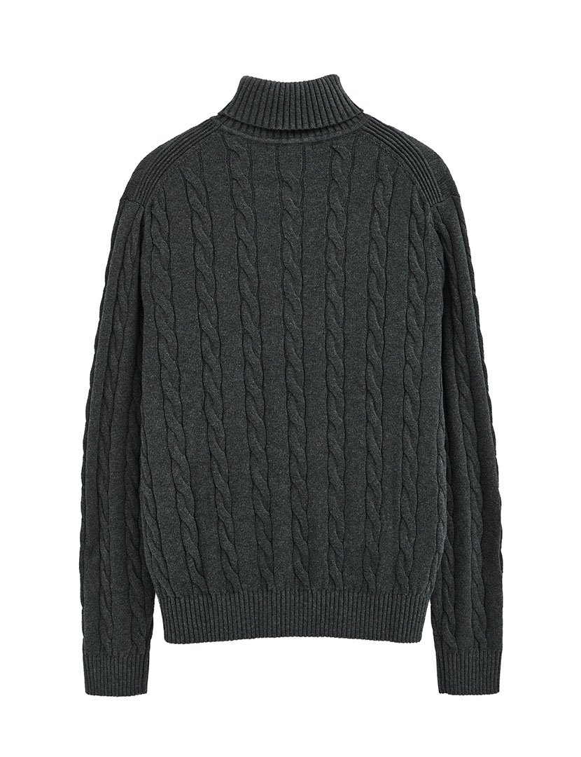 Camisola de gola alta de lã GG9 Cinzento