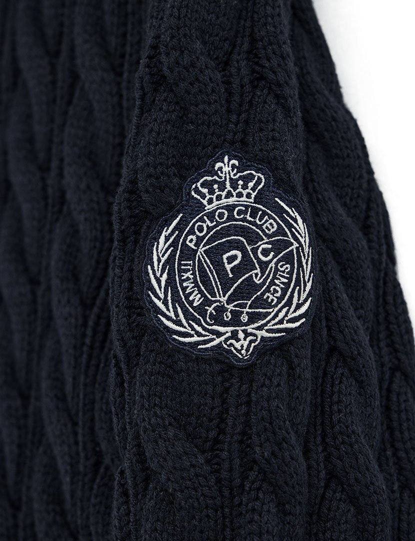 Cardigan emblema náutico GG5 Azul Marinho