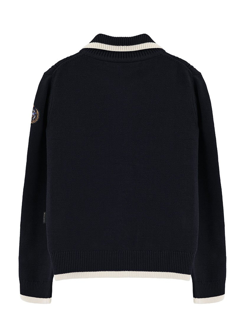 Cardigan emblema náutico GG5 Azul Marinho