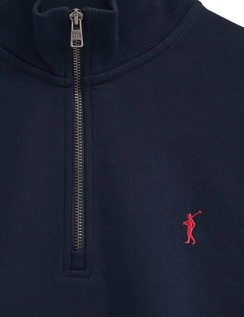 Sweatshirt com meio fecho regular fit Azul Marinho
