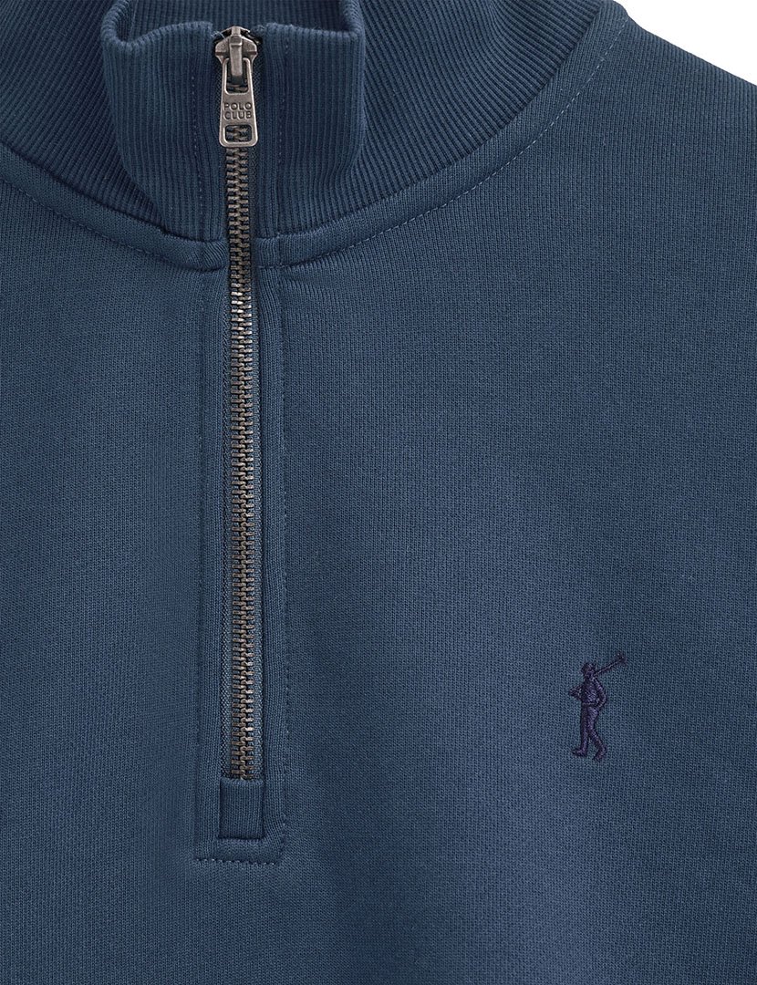 Sweatshirt com meio fecho regular fit Azul