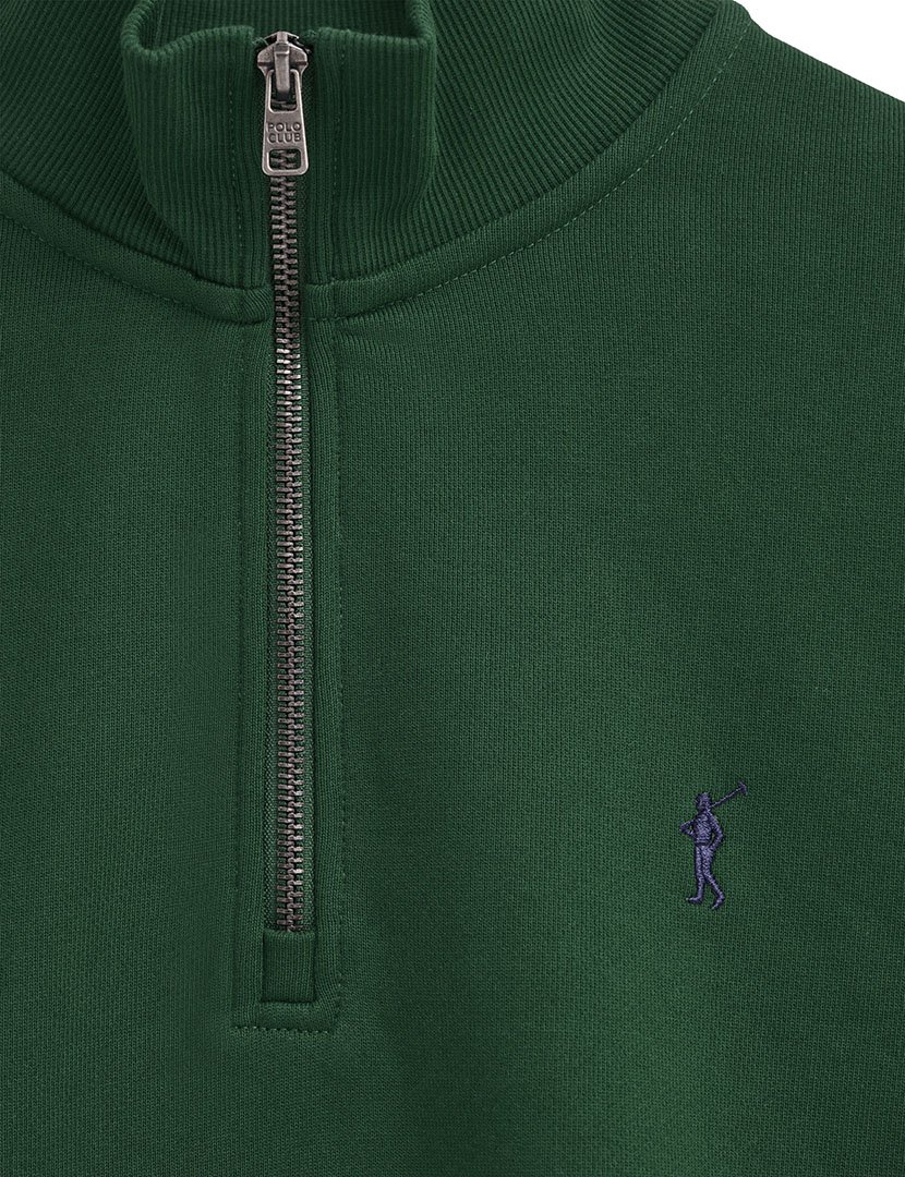 Sweatshirt com meio fecho regular fit Verde