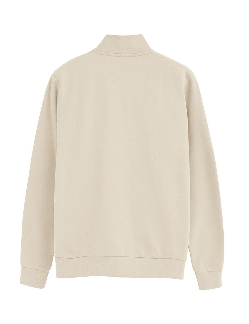 Sweatshirt com meio fecho regular fit Bege
