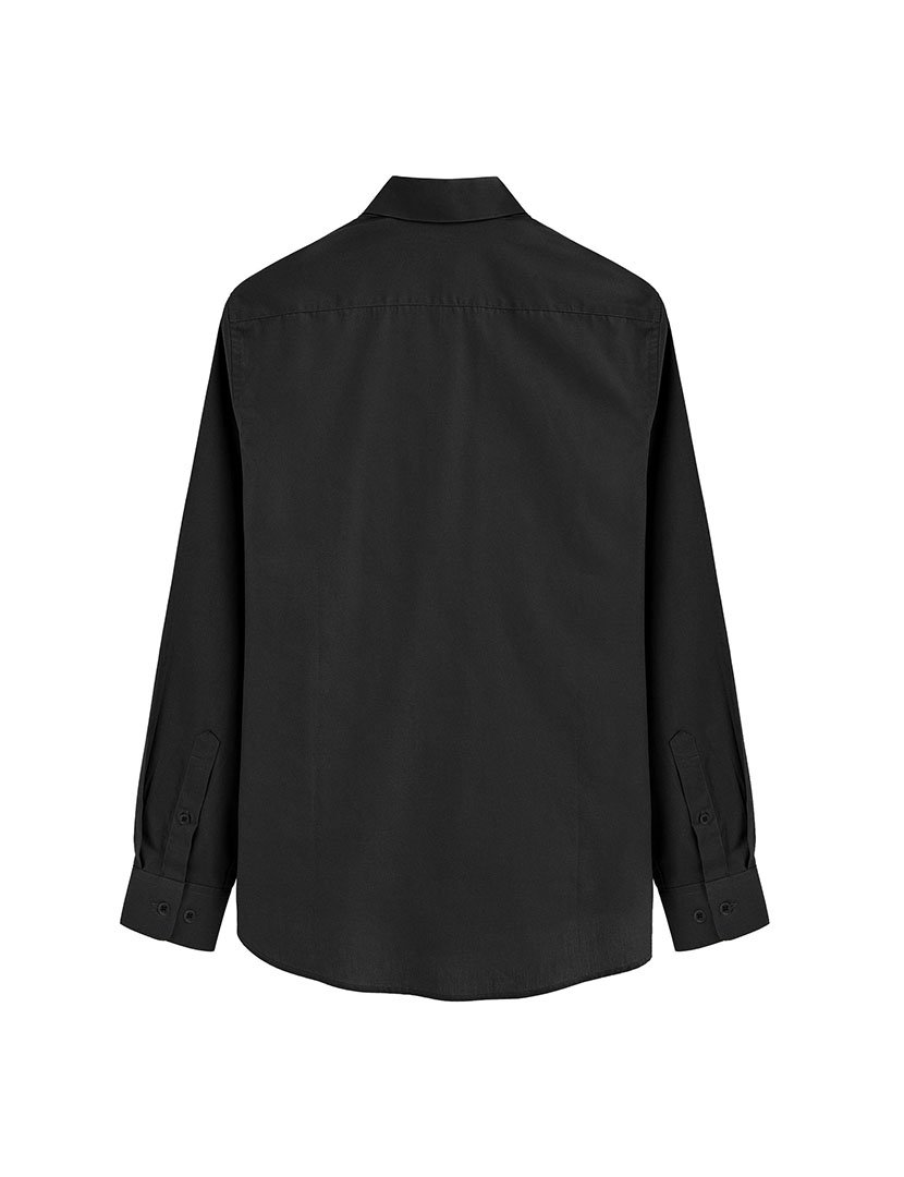 Camisa de manga comprida slim fit Preto