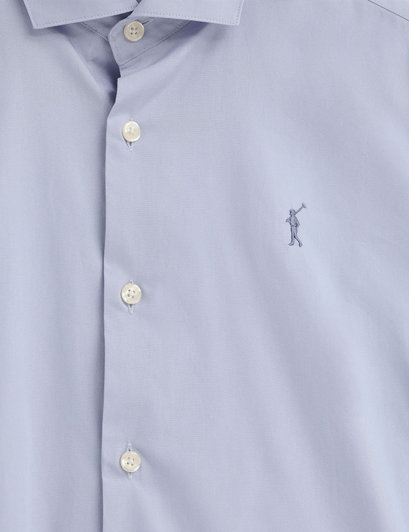 Camisa de manga comprida slim fit Azul Claro
