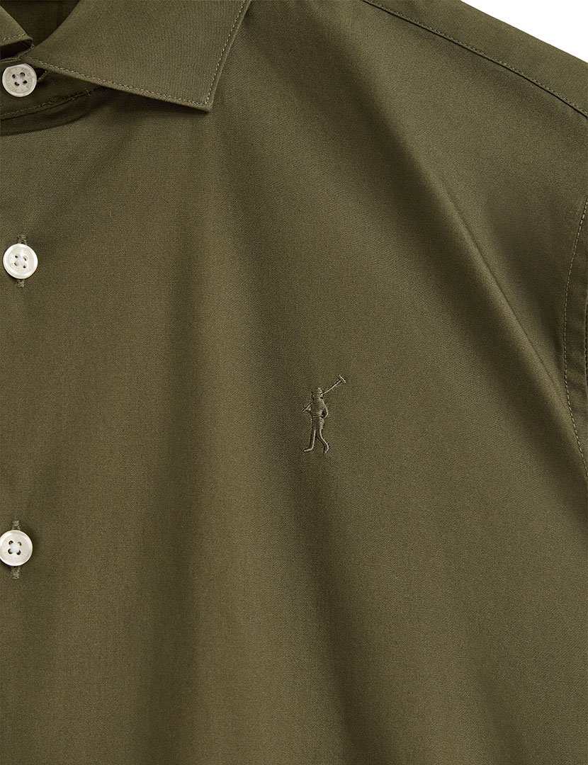 Camisa de manga comprida slim fit Verde Olive