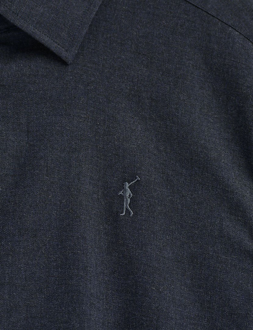 Camisa de manga comprida Melange slim fit Azul Marinho