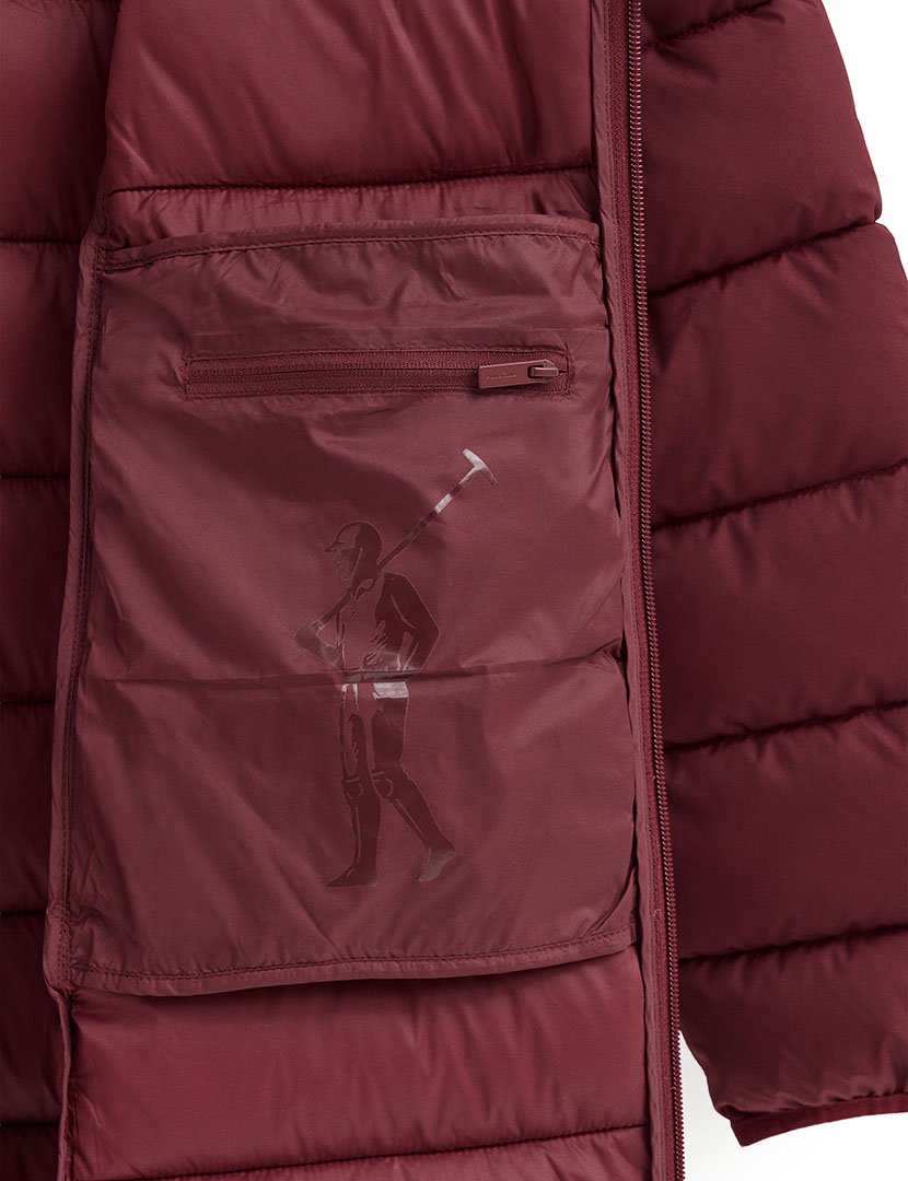 Casaco ultralight com capuz Bruna Bordô