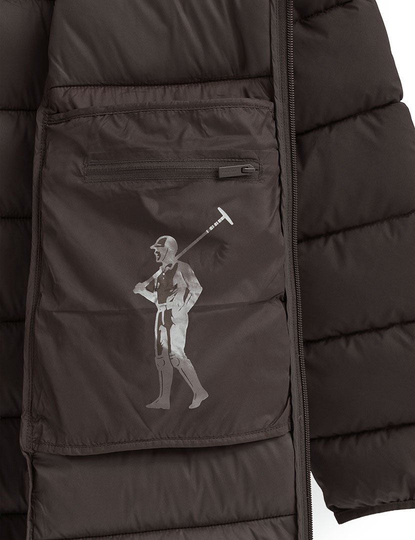 Casaco ultralight com capuz Bruna Castano Escuro