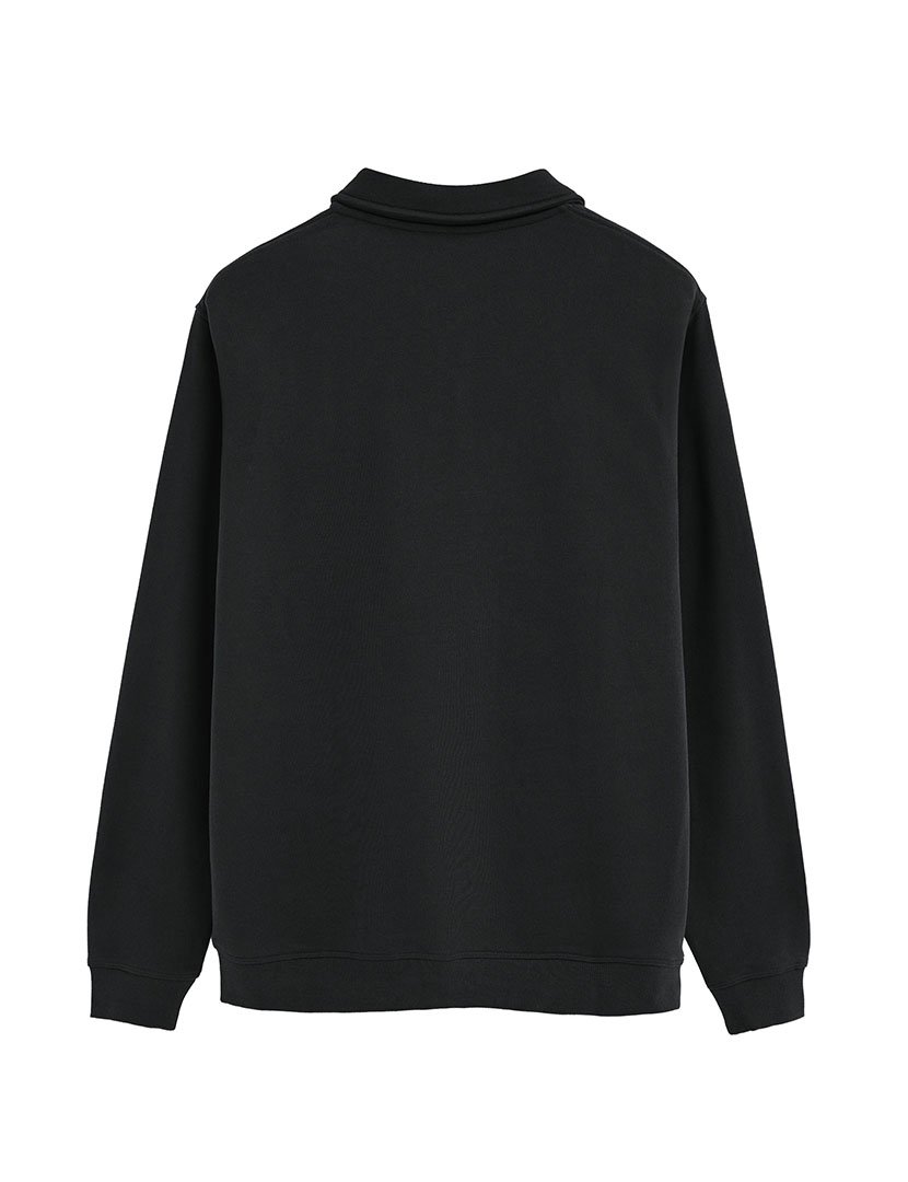 Pólo de manga comprida regular fit Preto