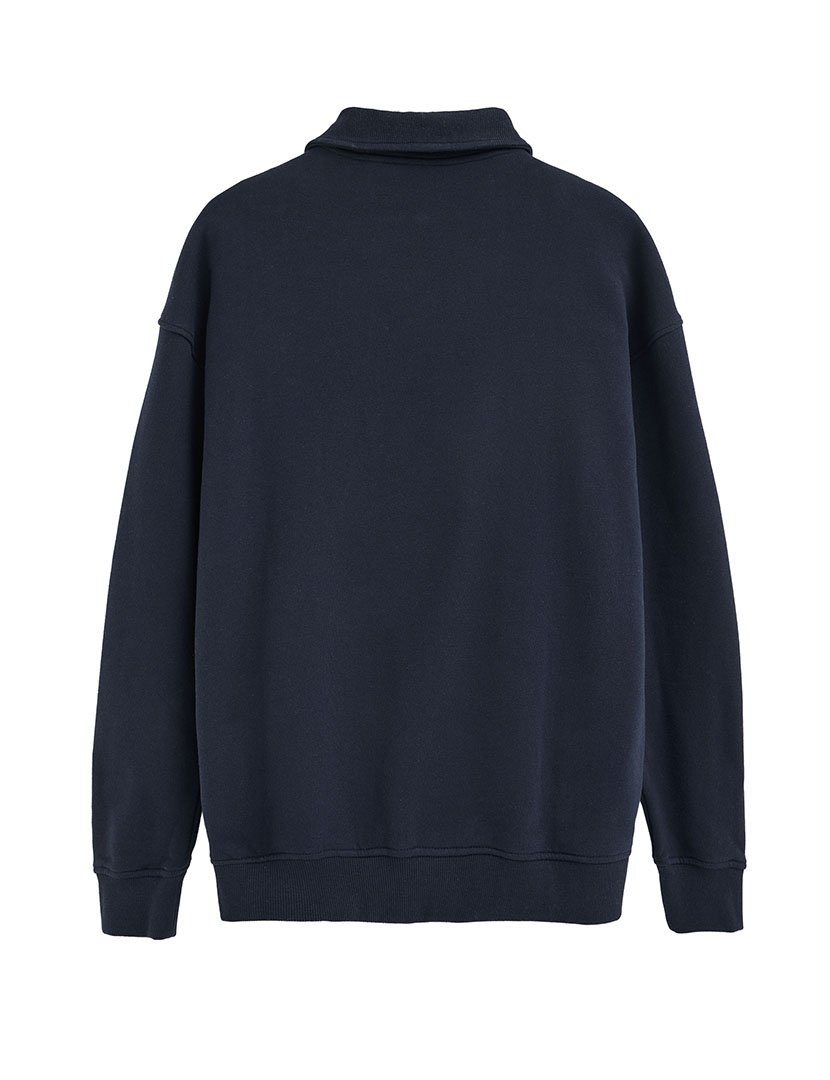 Sweatshirt com meio fecho Azul Marinho