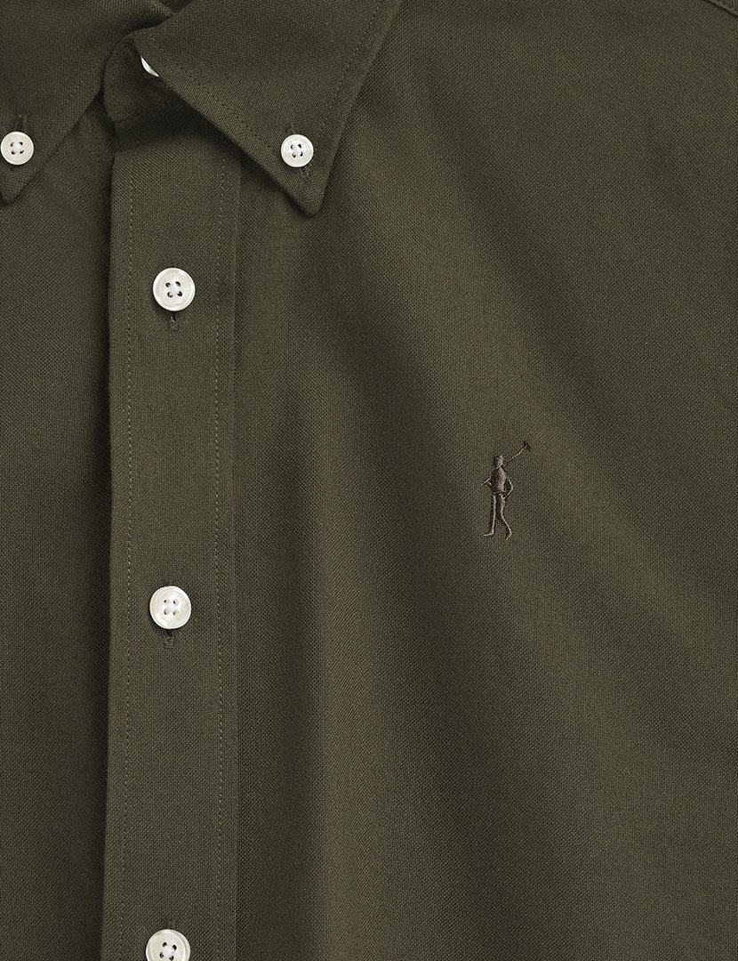 Camisa de manga comprida Oxford Verde Militar
