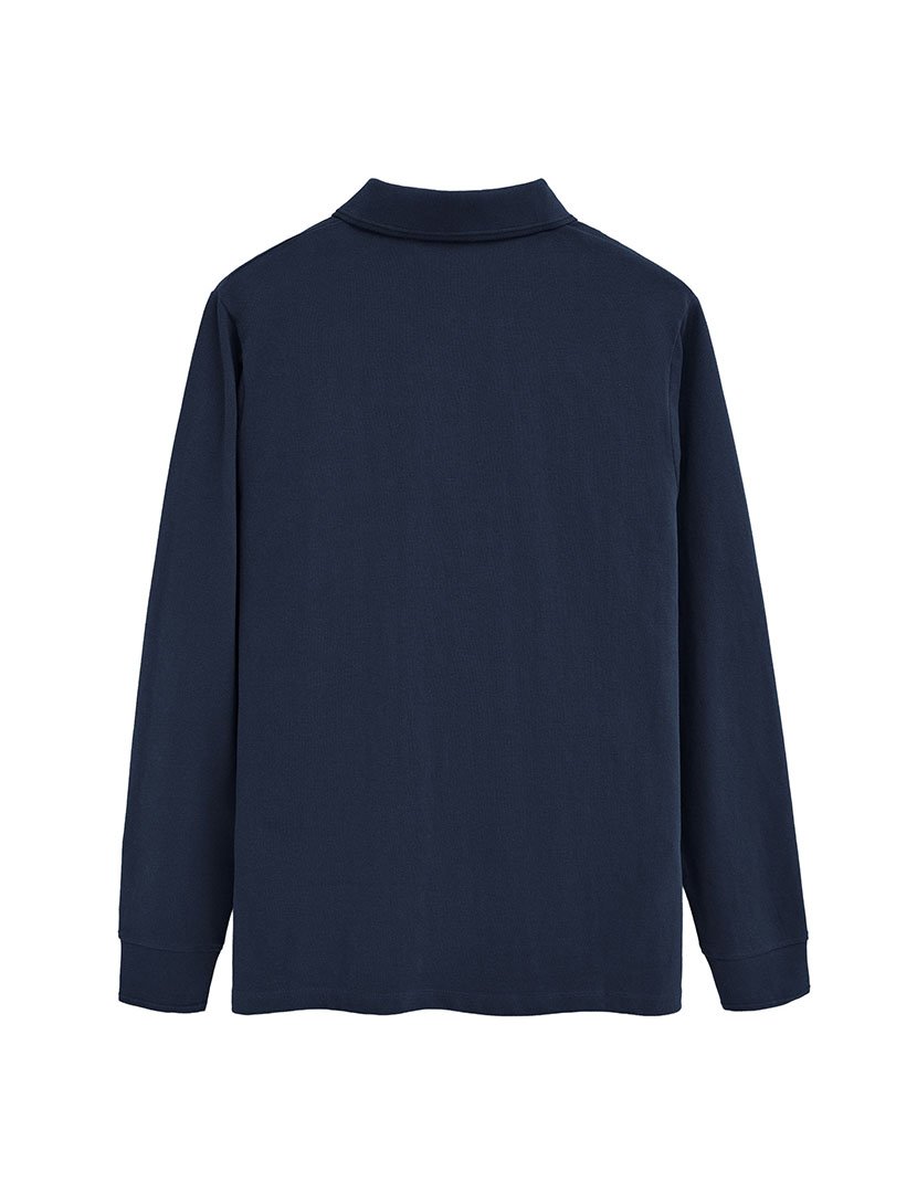 Pólo de manga comprida regular fit Azul Marinho