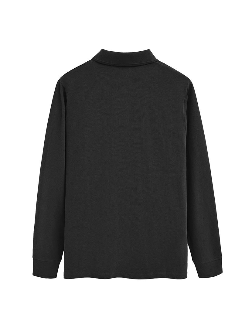 Pólo de manga comprida regular fit Preto