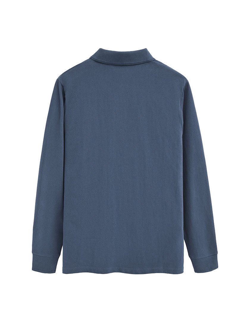 Pólo de manga comprida regular fit Azul