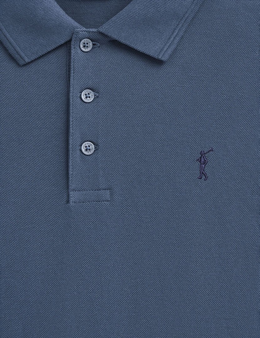 Pólo de manga comprida regular fit Azul