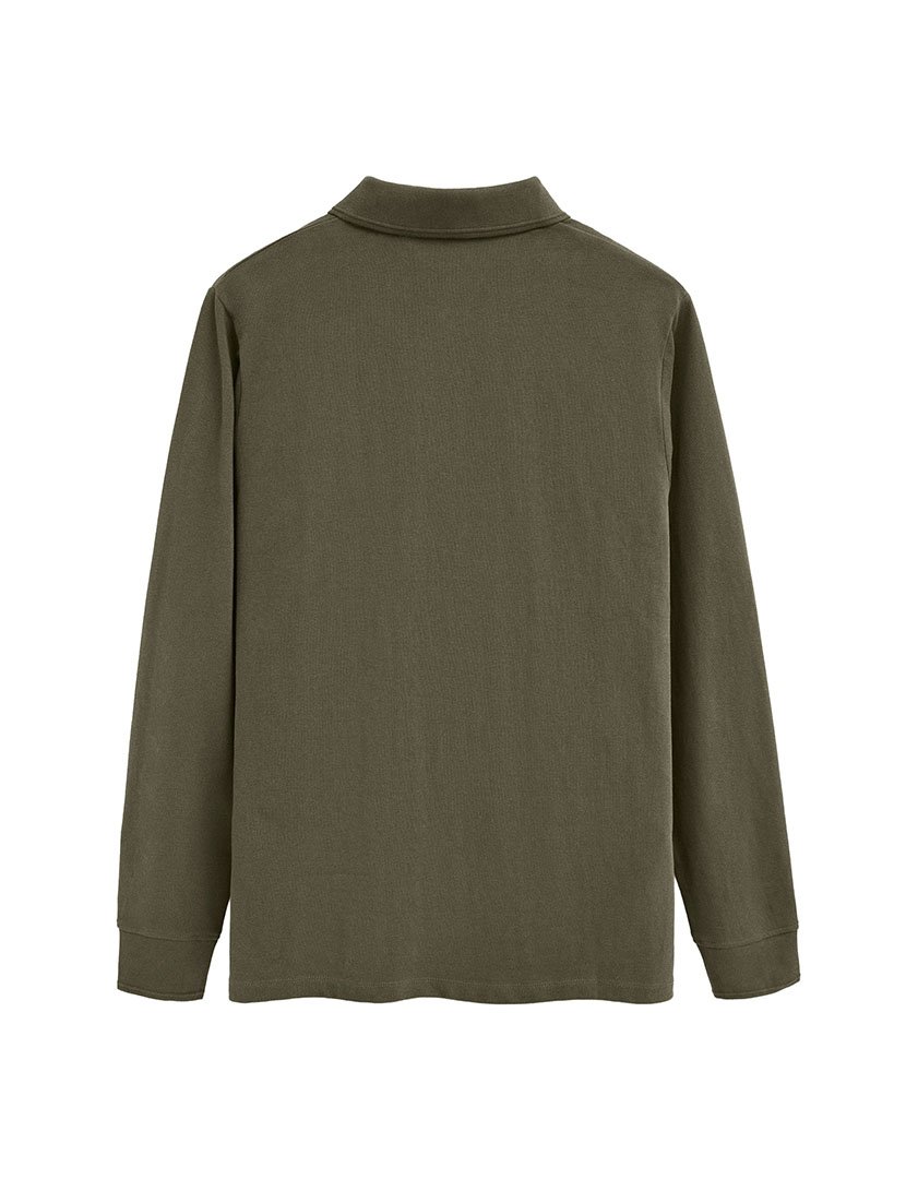 Pólo de manga comprida regular fit Verde Militar