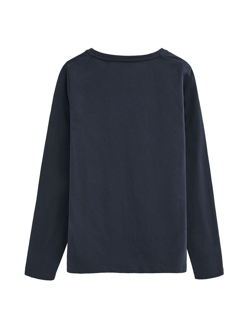 Camisola gola em V Azul Marinho