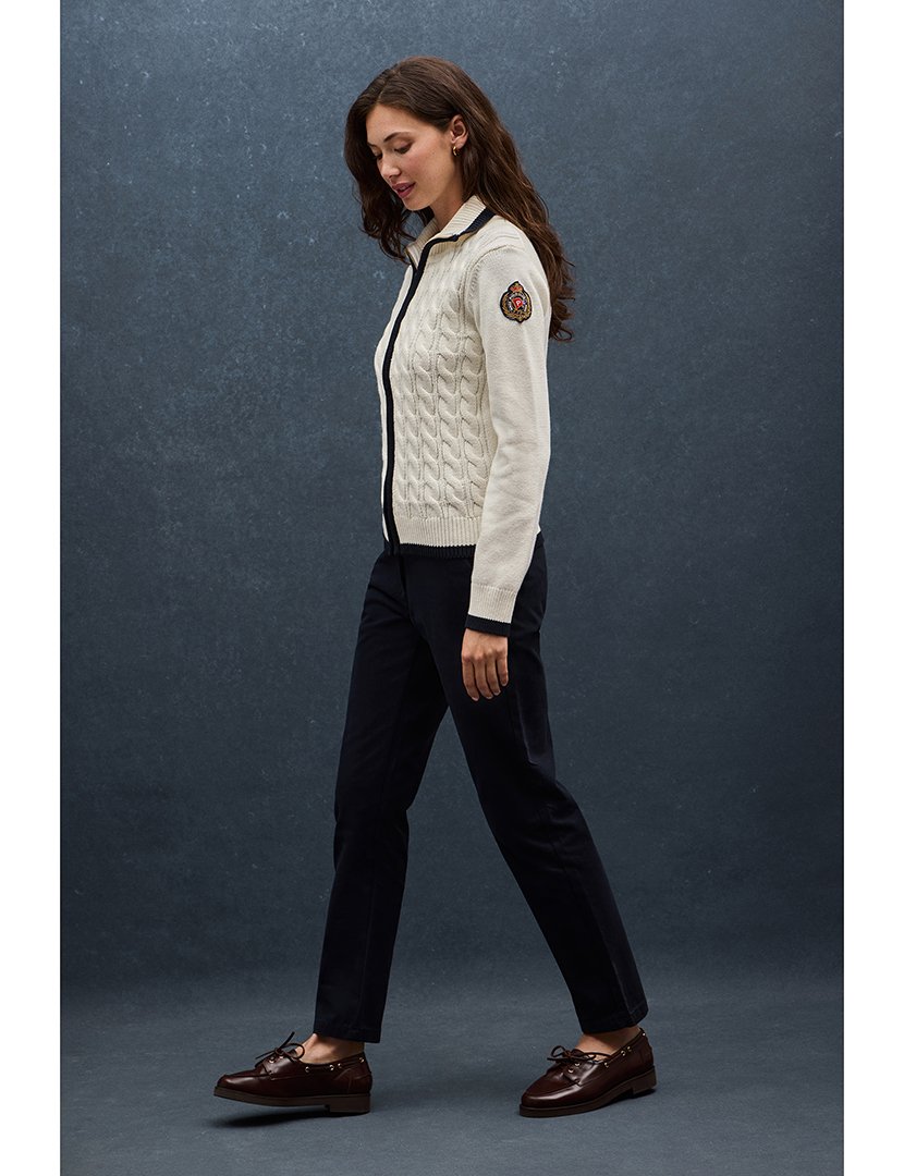 Cardigan emblema náutico GG5 Bege
