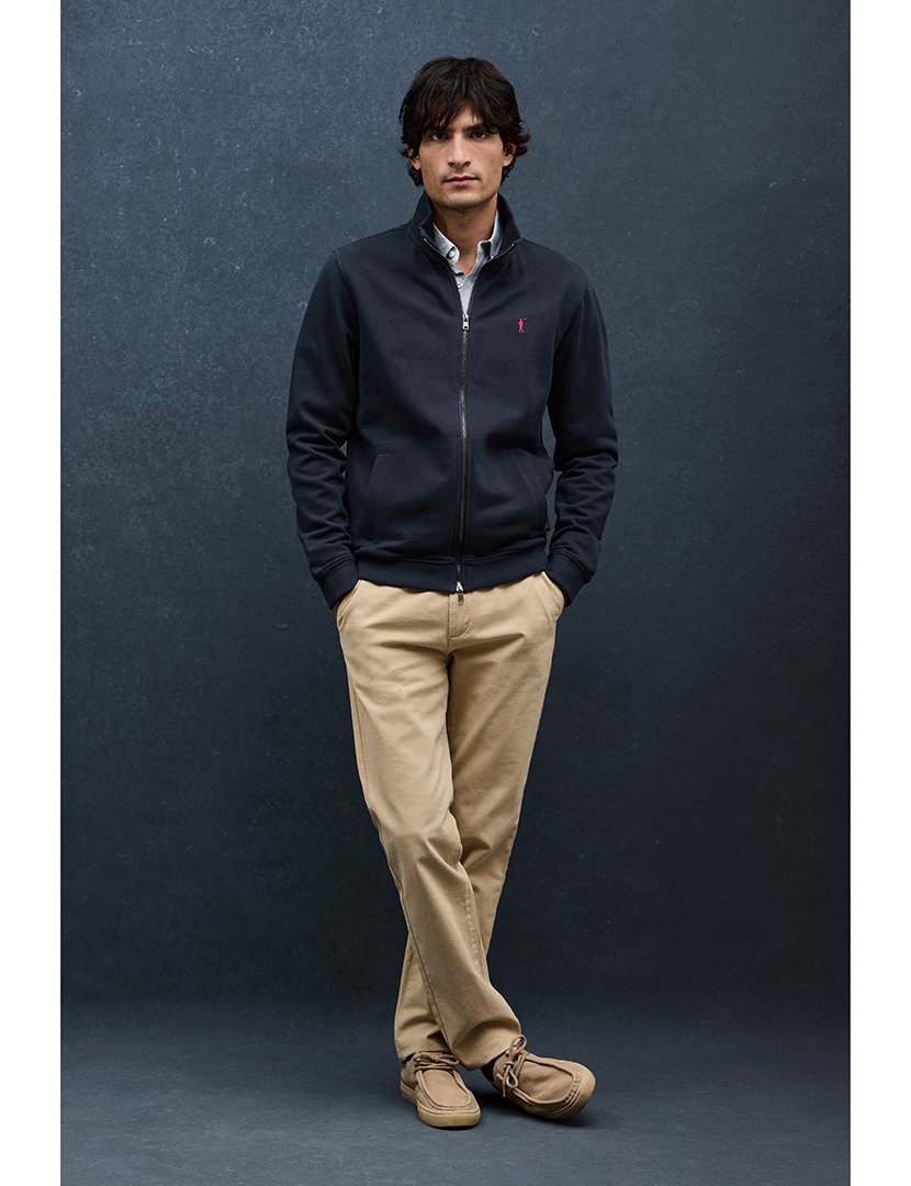 Cardigan com fecho Azul Marinho
