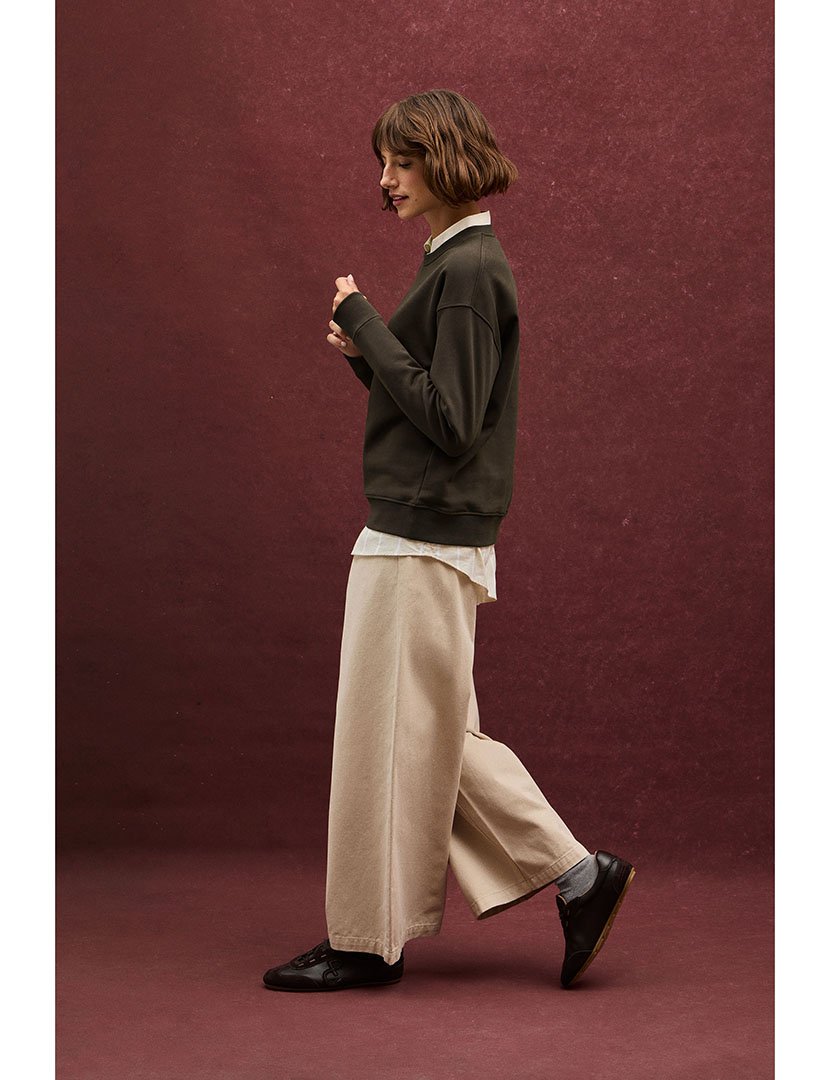Sweatshirt boxy fit Castano Escuro