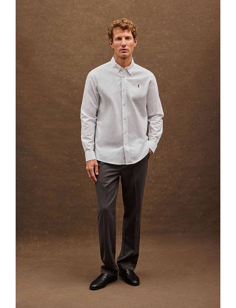 Camisa de manga comprida Oxford Branco