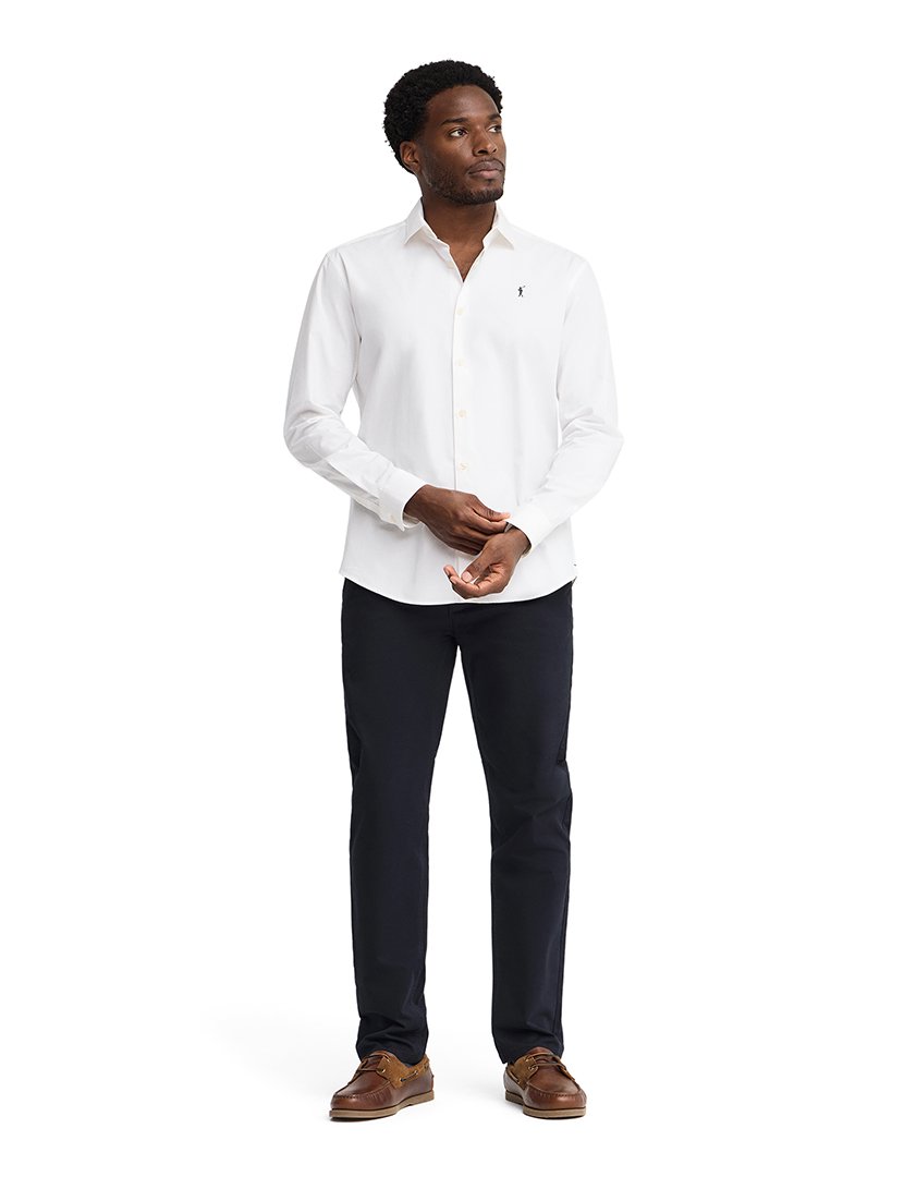 Camisa de manga comprida slim fit Branco