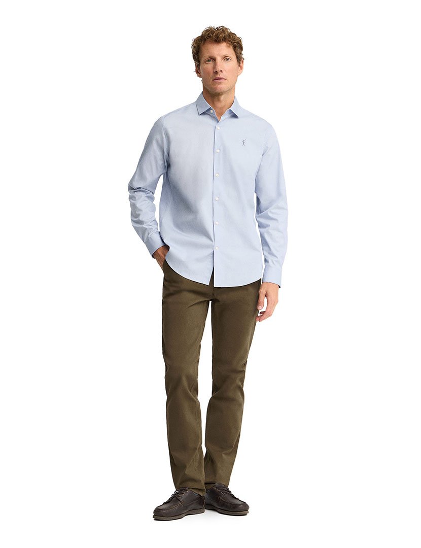 Camisa de manga comprida slim fit Azul Claro