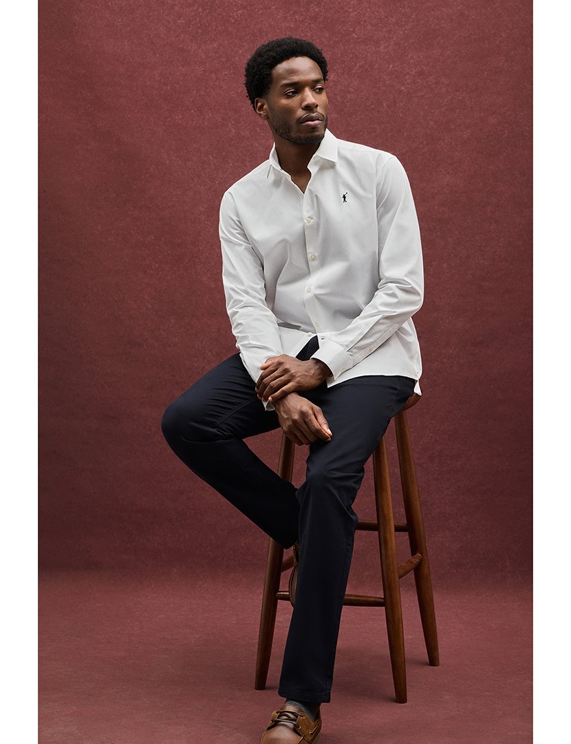 Camisa de manga comprida slim fit Branco