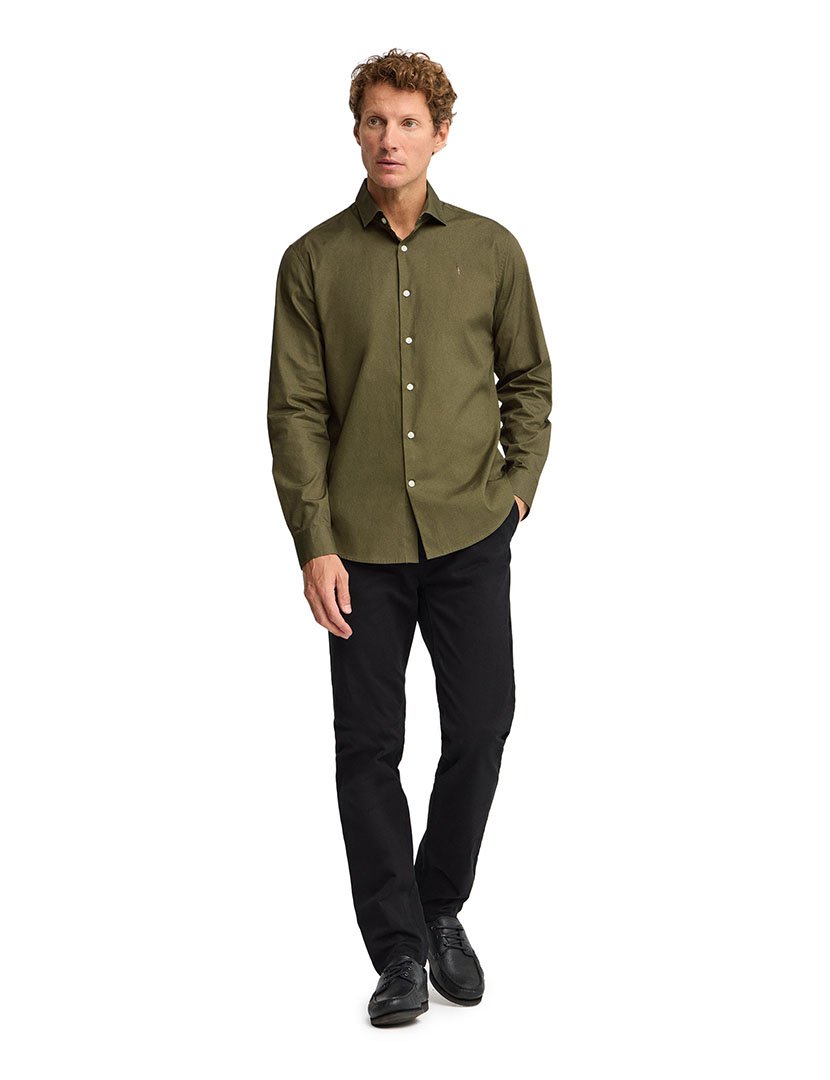 Camisa de manga comprida slim fit Verde Olive