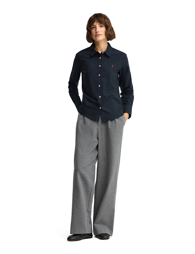 Camisa de manga comprida Oxford Azul Marinho