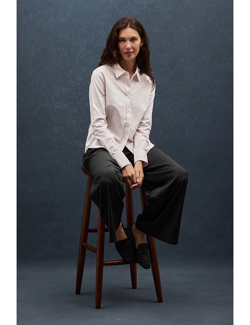 Camisa de manga comprida Oxford Rosa claro