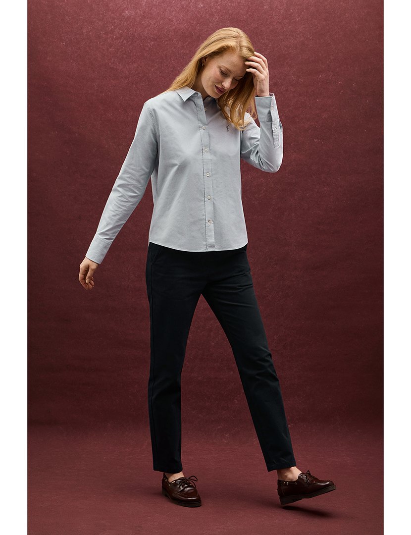 Camisa de manga comprida Oxford Azul Claro