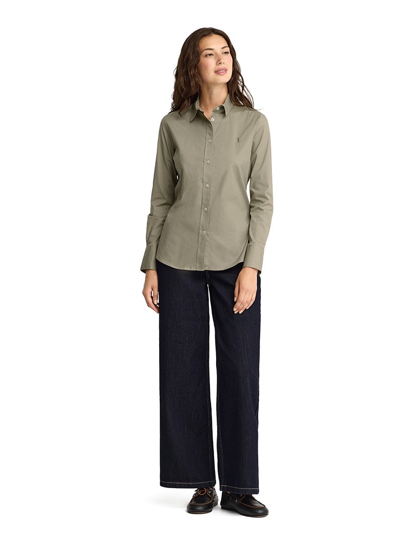 Camisa de manga comprida slim fit Verde