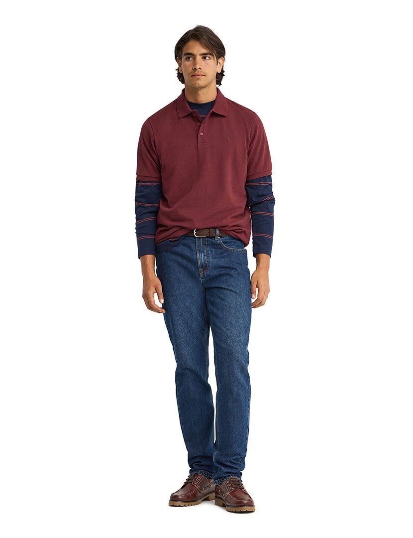 Pólo regular fit Bordô