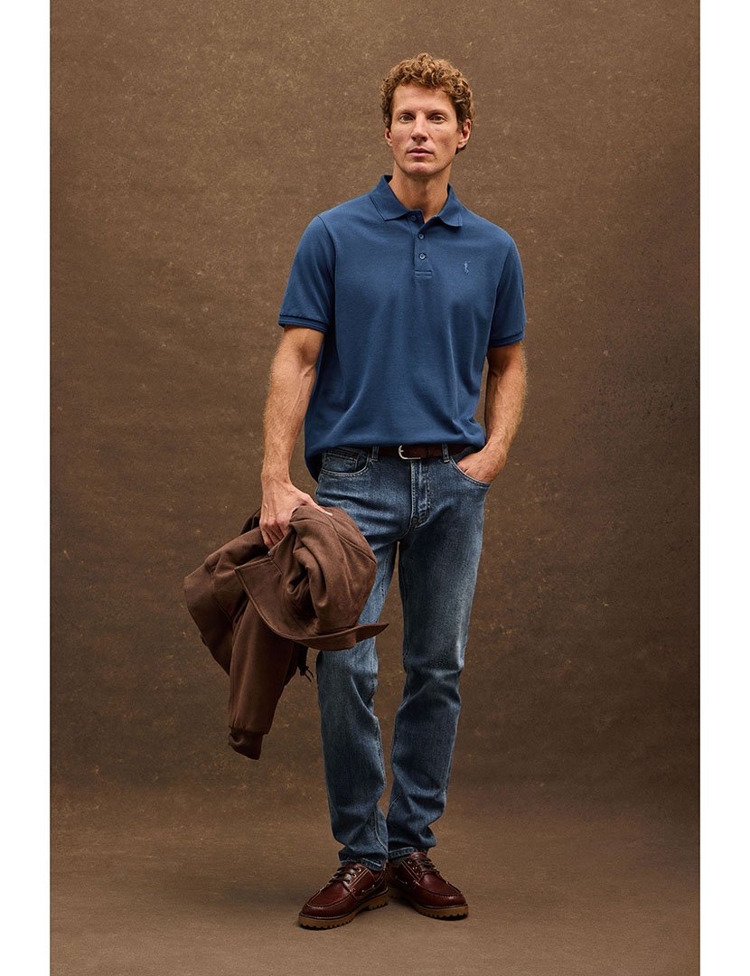 Pólo regular fit Azul Indigo