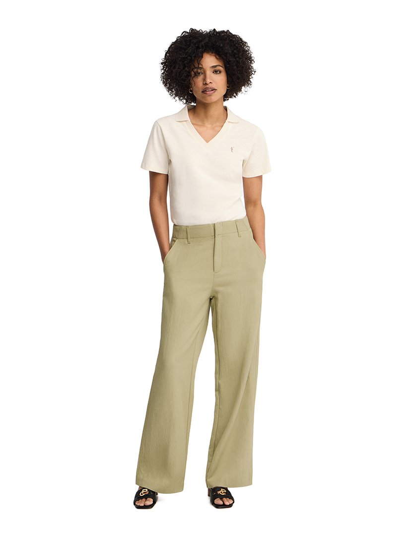 Pantalones Beiges de Corte Regular