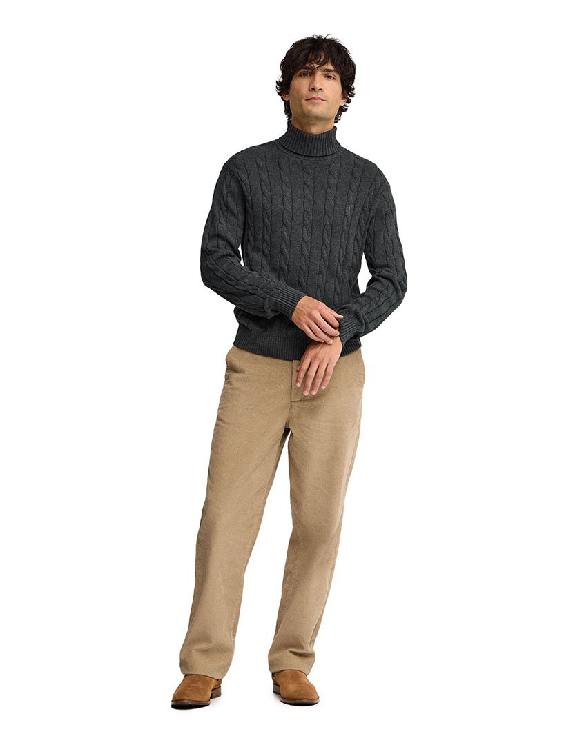 Camisola de gola alta de lã GG9 Cinzento