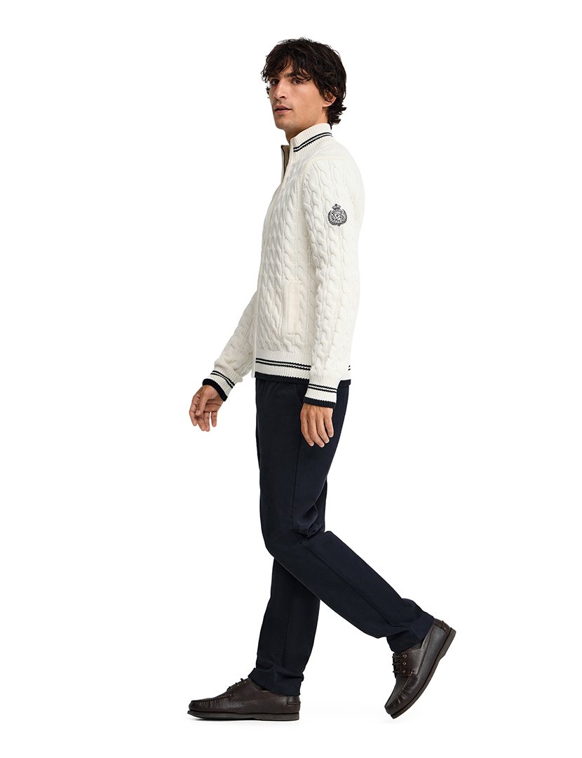Cardigan emblema náutico GG5 Bege