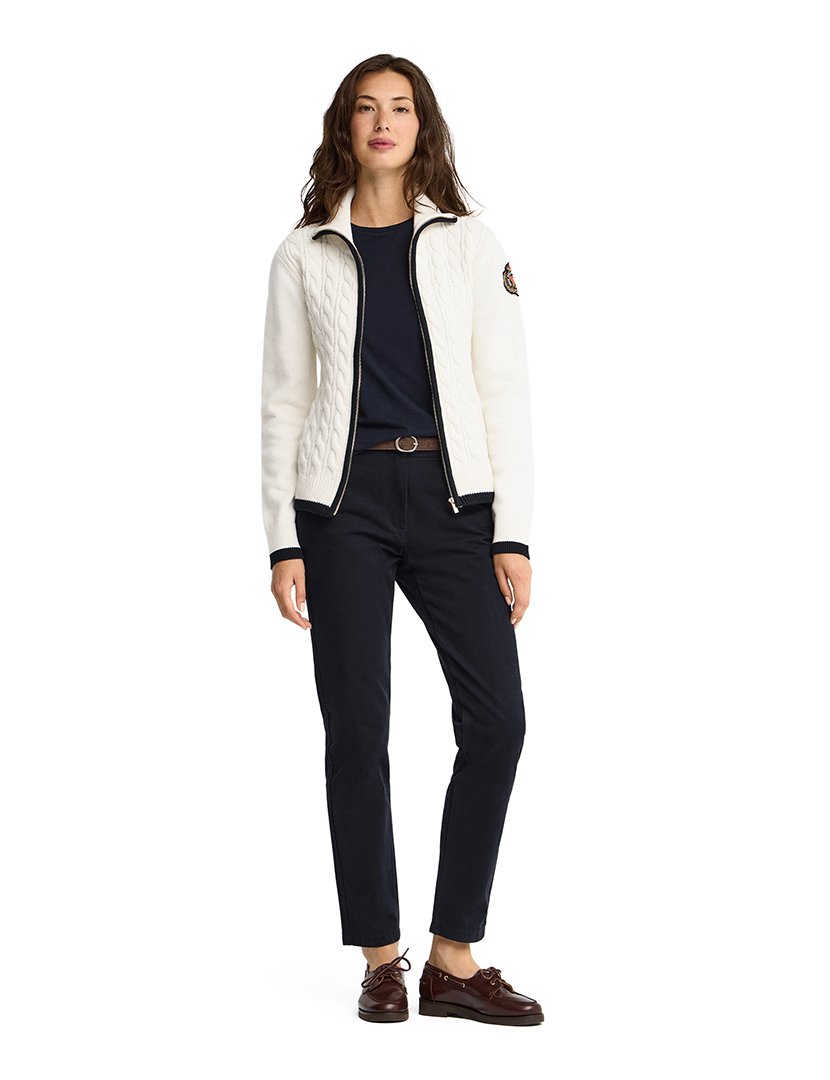 Cardigan emblema náutico GG5 Bege