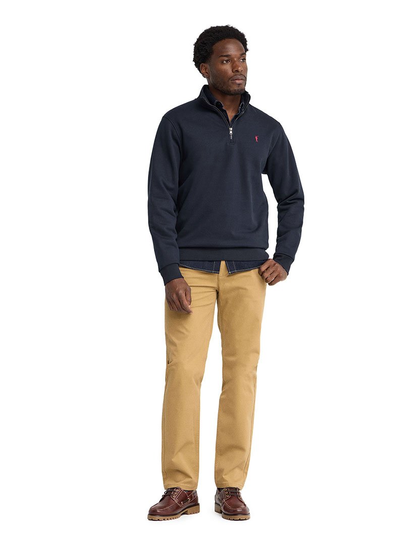 Sweatshirt com meio fecho regular fit Azul Marinho