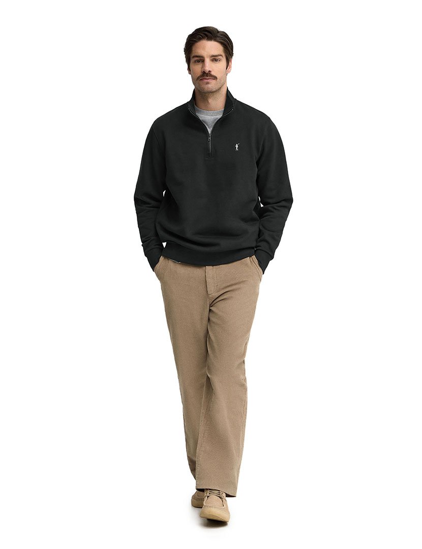 Sweatshirt com meio fecho regular fit Preto
