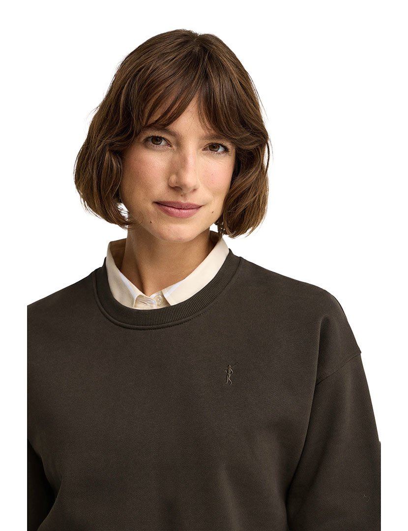 Sweatshirt boxy fit Castano Escuro