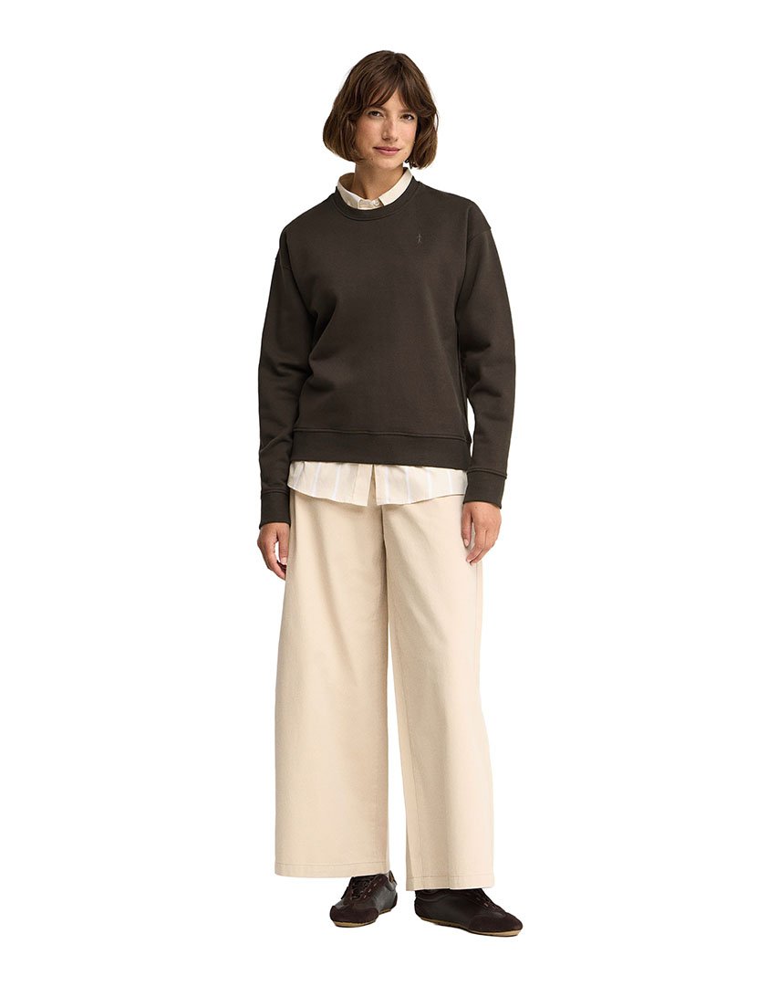 Sweatshirt boxy fit Castano Escuro
